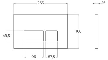 Кнопка смыва BelBagno BB044NERO, чёрная матовая