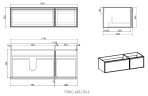 База под раковину Vincea  Elise 1200 подвесная, 2 выкатных ящика soft close, серый матовый