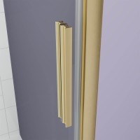 Душевая дверь Veconi Ottimo P30 G, 900x1900, золото брашинг, стекло матовое