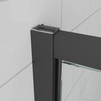 Душевой угол Veconi Ottimo P30SP B, 700х900х1900 черный матовый, стекло тонированное матовое