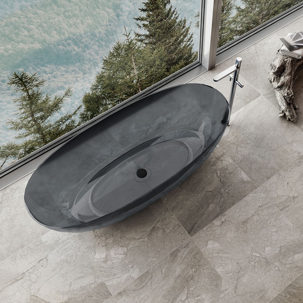 Ванна Solid Surface Vincea VBT-6T01B, 1700*750*550, цвет черный