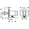 Шланговое подсоединение Hansgrohe FixFit, 1/2, цвет: черный матовый 26888670