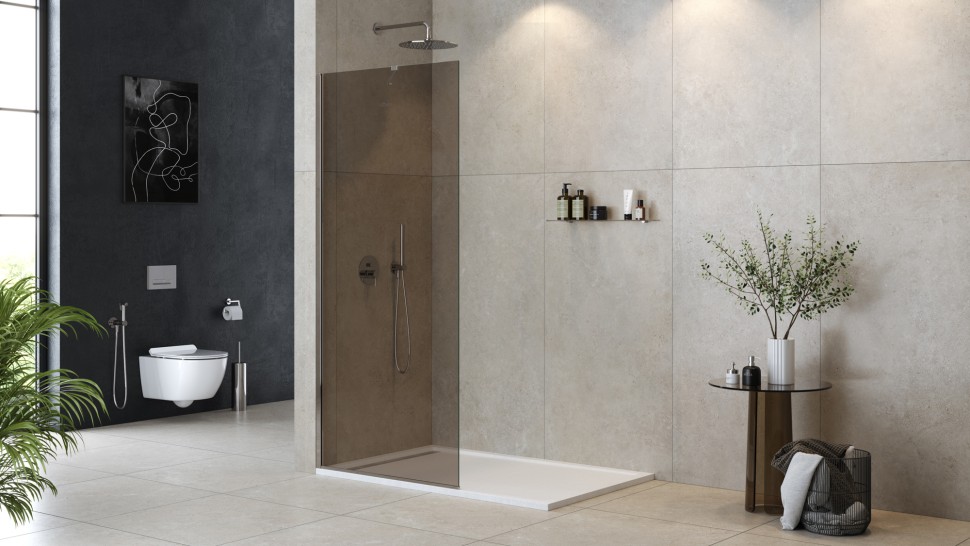 Душевая перегородка универсальная LIBERTA-L-1-TB-100-BR-Cr