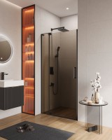 Душевая дверь в нишу CEZARES SLIDER-B-1-100/110-BR-NERO