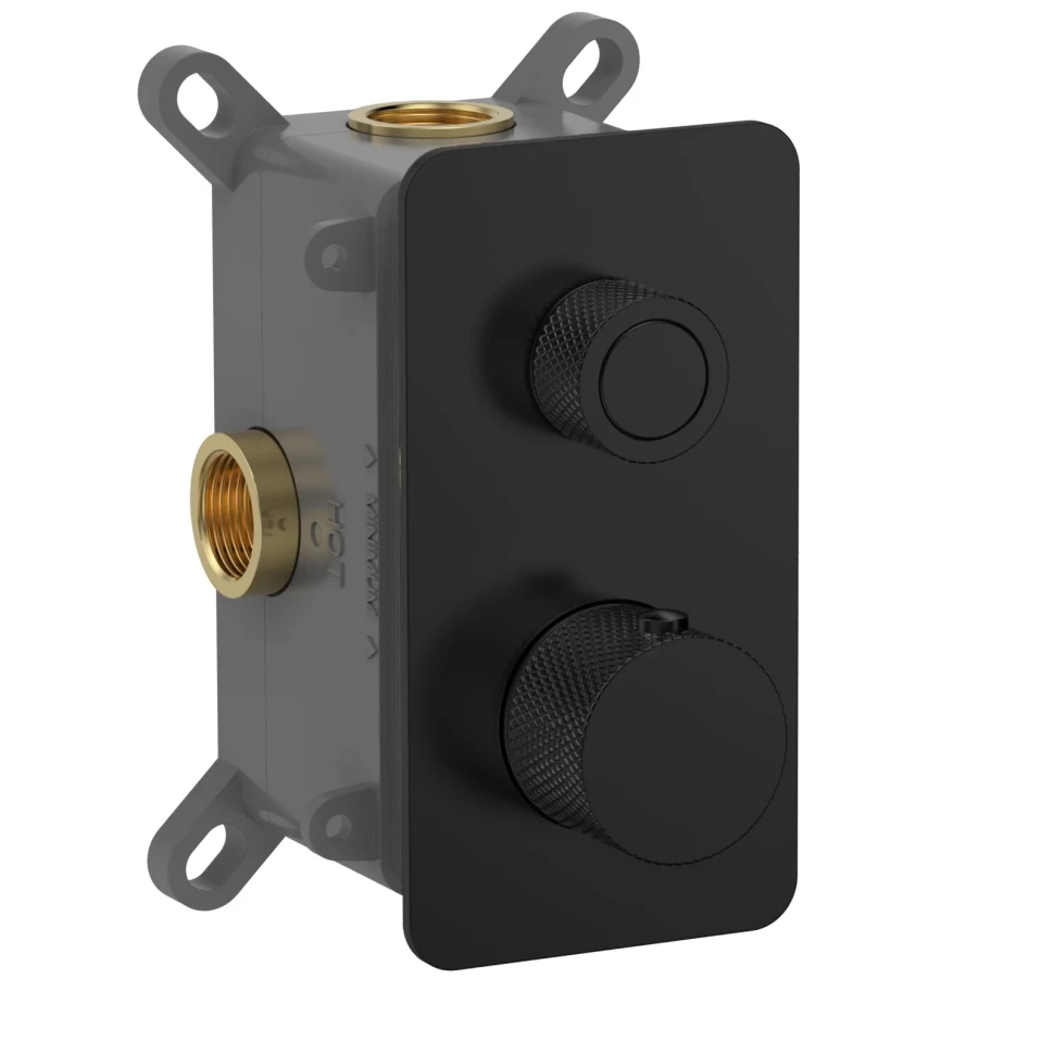 Смеситель с термостатом встраиваемый на 1 потребителя комплект с монтажной частью AQM8810MB