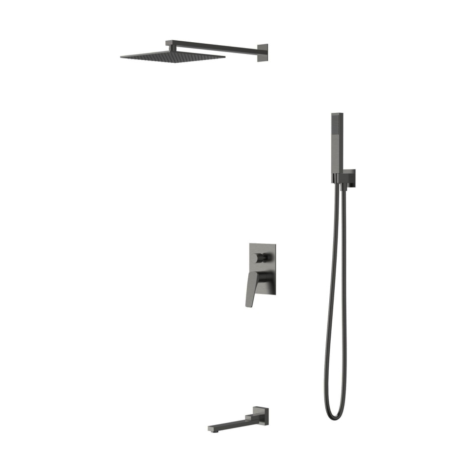 Душевой комплект Puro VSFW-5P1GM встраиваемый, 3 режима, вороненая сталь