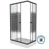 Душевой уголок Niagara Eco NG-012-14Q BLACK(120х80х195) низкий поддон(13см),черный,стекло мозаика,2 места