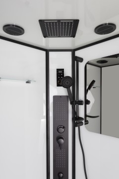 Душевая кабина Niagara Premium NG-6902-01G BLACK (100х100х210) низкий поддон(16см),черный,стекло тонированное,4 места