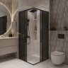 Душевое ограждение Niagara Nova NG-2824-34BLACK (100х100х195) квадрат,черный матовый,двери раздвижные,стекло тонированное,1 место