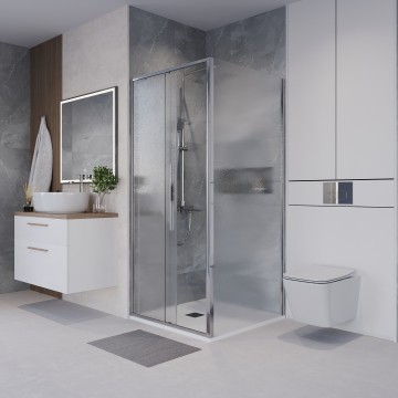 Боковая стенка Niagara Nova NG-CH100-34 (100х195) хром,стекло шиншилла,1 место