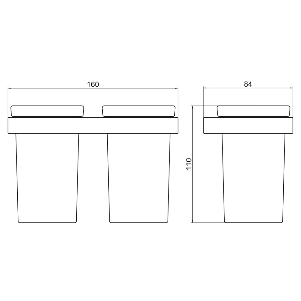 Стакан для зубных щеток двойной Timo Petruma 15234/13 никель