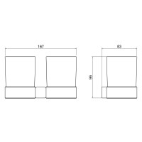 Стакан для зубных щеток двойной Timo Selene 14034/03 черный