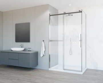 Душевой уголок Комо Софт (Como Soft) VSR-1CS1011CL, 1100*1000, хром, стекло прозрачное