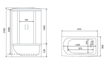 Timo eco TE-0750 душевая кабина 148*80*218, турецкая баня хамам