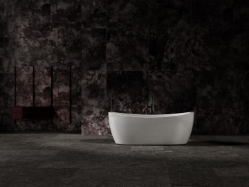 Ванна Солид Серфейс (Solid Surface) Vincea VBT-6S03MW, 1700*800*630, белый матовый, щелевой перелив