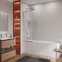 Душевая шторка на ванну с фиксированным креплением одной створки CEZARES SLIDER-FIX-VF-11-90/150-C-Cr