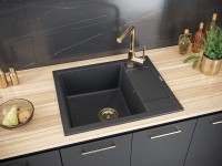 Мойка FLUGEN 50-600, IT-GRANIT, PM216050-BLM, черный металлик, 600х500 мм, Paulmark