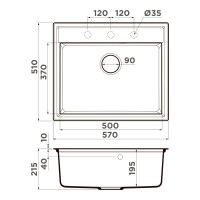 Кухонная мойка Omoikiri Daisen 57-BL Artgranit/черный