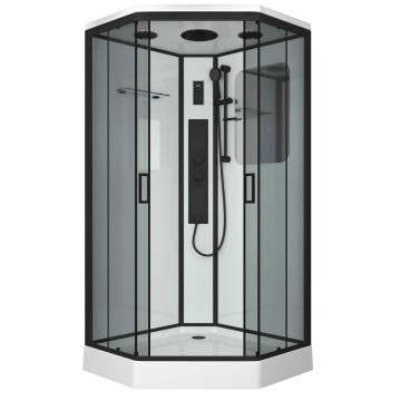 Душевая кабина Niagara Premium NG-6902-01GD BLACK (100х100х220) низкий поддон(16 см),черный,стекло тонированное,4 места