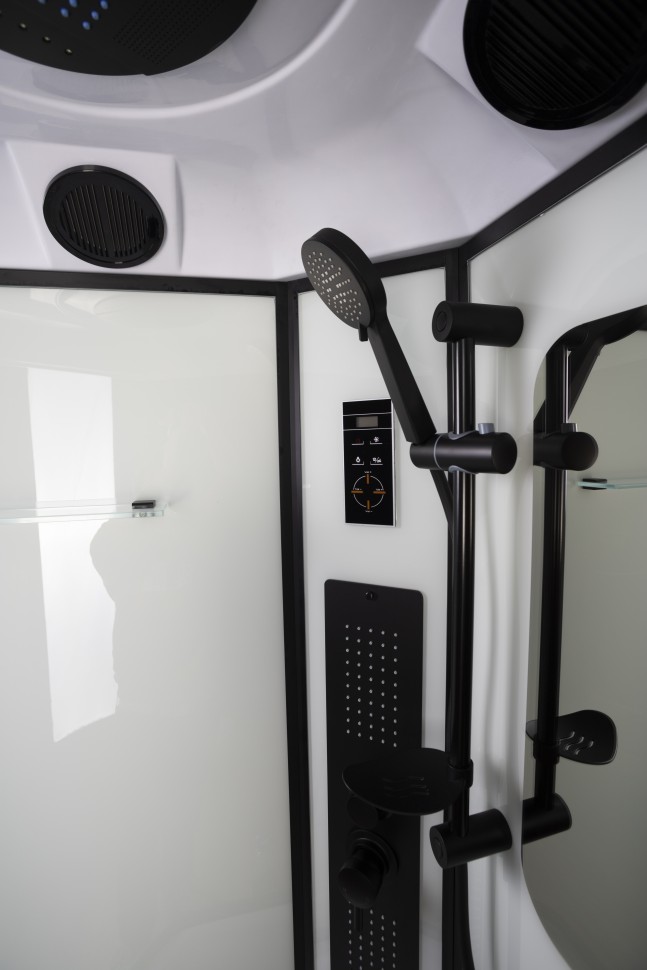 Душевая кабина Niagara Premium NG-6902-01GD BLACK (100х100х220) низкий поддон(16 см),черный,стекло тонированное,4 места