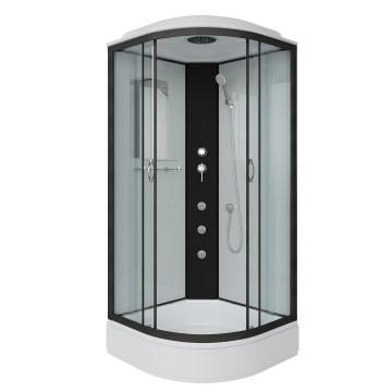 Душевая кабина Niagara Classic NG-6703-14G (80х80х215) средний поддон(26см),черный,стекло прозрачное,4 места