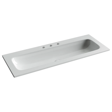 Раковина накладная мебельная CERAMICANOVA Grace прямоугольная 1210x457x137 с тремя отверстиями под смеситель цвет белый CN7024