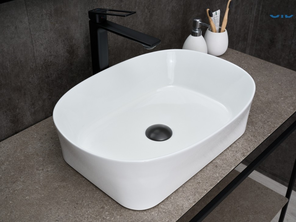 Раковина Gid N9028 51233 накладная белая 53x36x14
