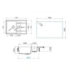 Кухонная мойка кварцевая Uperwood Quartz PremiumUPD-05-02, прямоугольная двухсекционная, бежевая