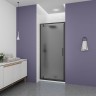 Душевая дверь Veconi Ottimo P30 B, 800x1900, черный матовый, стекло тонированное матовое
