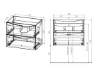 База под керамическую раковину Mia Slim 700 подвесная, 2 выкатных ящика soft close, Beton