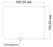 Зеркало LED VLM-3BE9007 900х700 c сенсорным выключателем и диммером