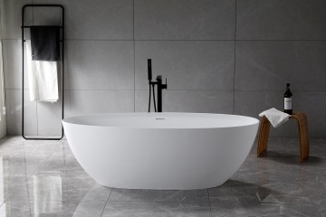 Ванна Солид Серфейс (Solid Surface) Vincea VBT-4S01MW, 1700*760*560, белый матовый, щелевой перелив
