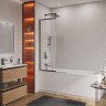 Душевая шторка на ванну с фиксированным креплением одной створки CEZARES SLIDER-FIX-VF-11-90/150-C-GM