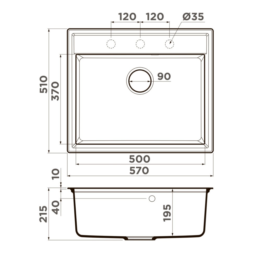 Кухонная мойка Omoikiri Daisen 57-ES Artgranit/espresso