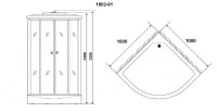 Душевая кабина Niagara Ultra NG-1902-01 (100х100х220) низкий поддон(16см),черный,стекло тонированное,4 места