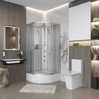 Душевая кабина Niagara Classic NG-3301-14BKTG (90х90х210) средний поддон(26см),стекло матовое,4 места