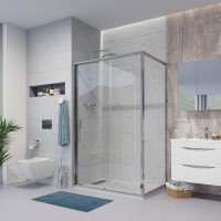 Душевое ограждение Niagara Nova NG-62-12A-A90 (120х90х195) прямоугольник,хром,двери раздвижные,стекло прозрачное,2 места