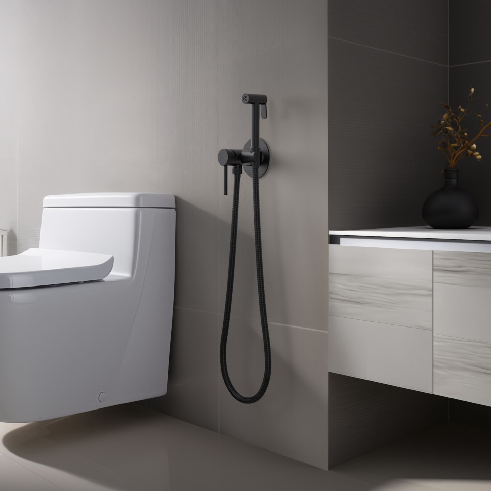 Смеситель встроенный с гигиеническим душем Timo Saona 2338/03SM черный