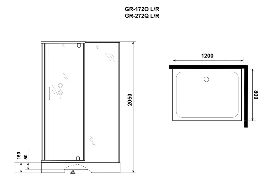 Душевая кабина Grossman Classic GR272QR (120х80х205) дверь распашная,4 места