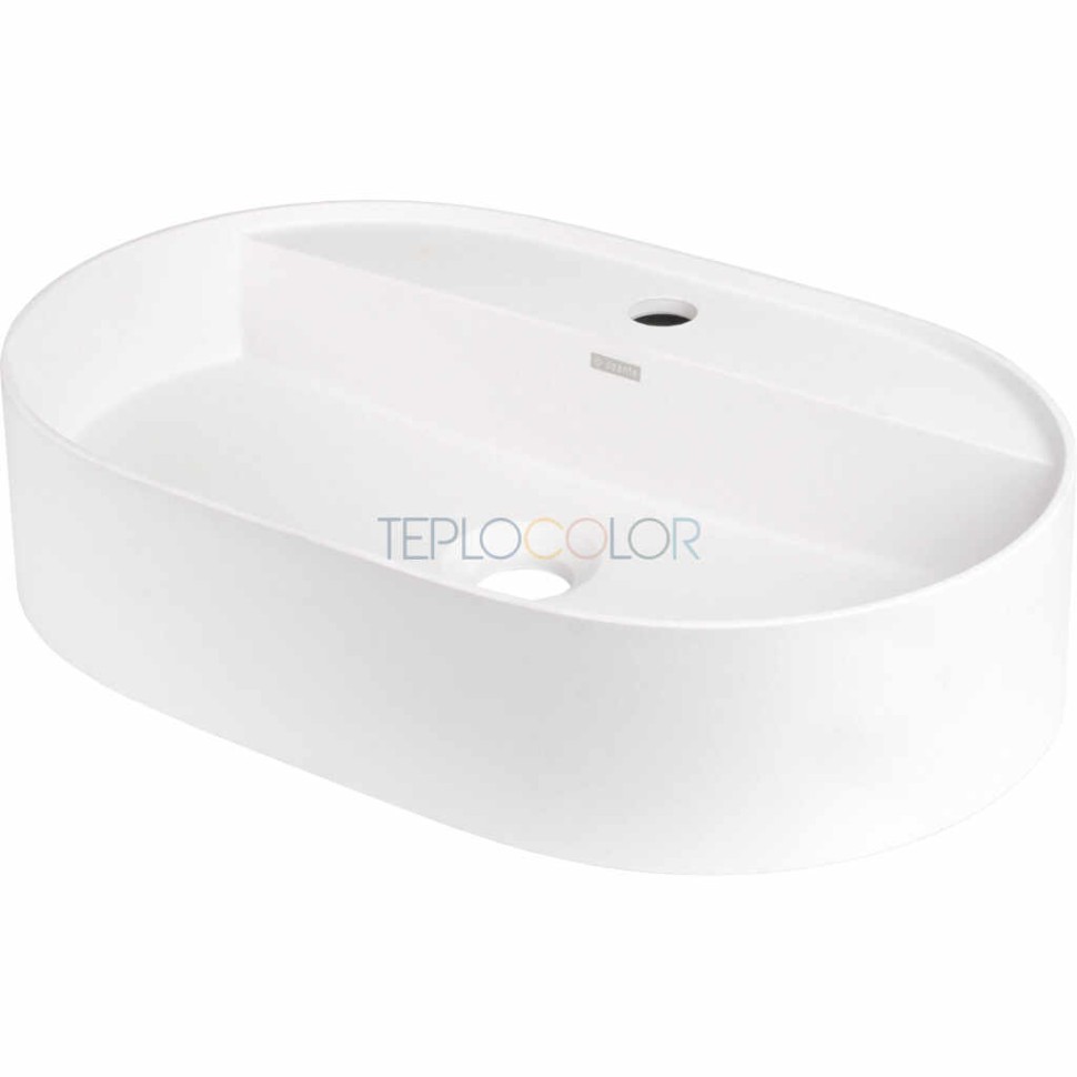 Гранитная раковина, на столешницу, с бортиком для смесителя - овальная