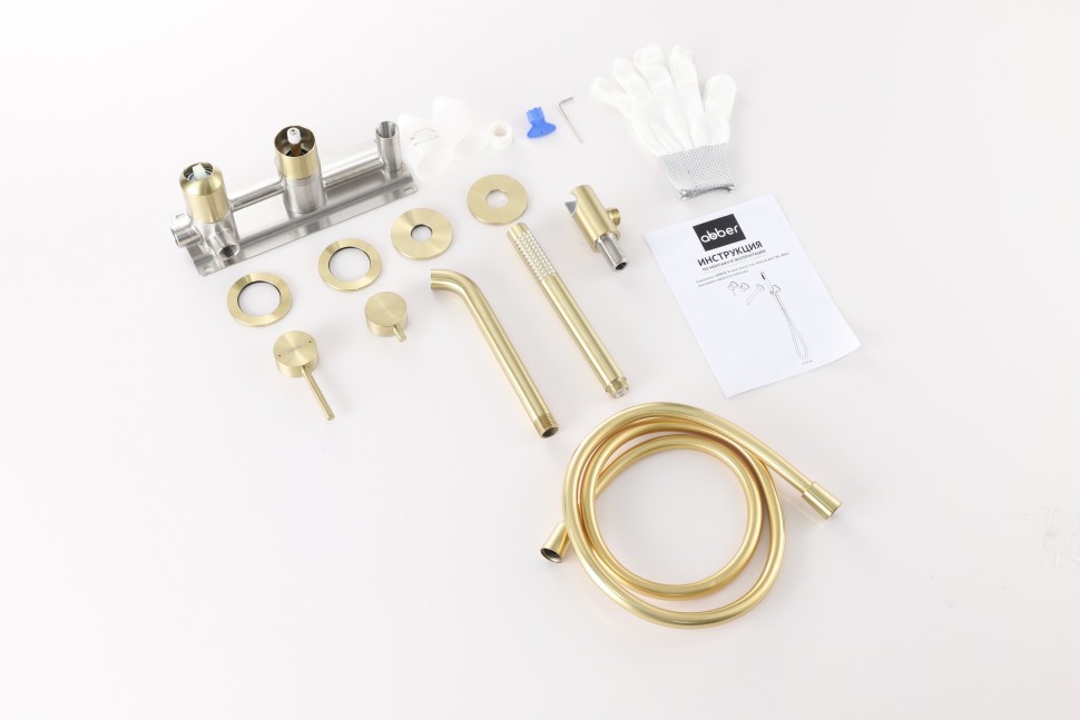 Смеситель ABBER Wasser Kreis 316 AF8130BG для ванны скрытого монтажа, брашированное светлое золото