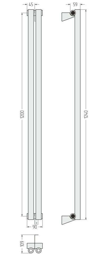 Эстет-0 1200х90 2 секции