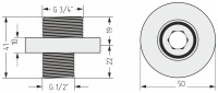 Отражатель TUBE d 50 с эксцентриком (G 1/2&quot; НР х G 3/4&quot; НР)