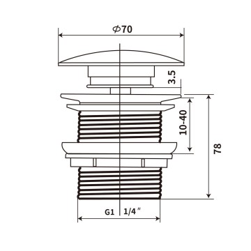 Донный клапан с керамической крышкой Vincea DBS0-216MC, капучино мат. крышка, без перелива