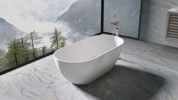 Ванна Солид Серфейс (Solid Surface) Vincea VBT-4S04MW, 1700*800*560, белый матовый, щелевой перелив