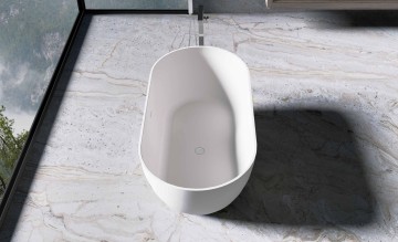 Ванна Солид Серфейс (Solid Surface) Vincea VBT-4S04MW, 1700*800*560, белый матовый, щелевой перелив