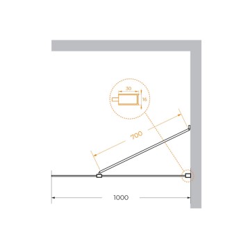 Душевая перегородка универсальная LIBERTA-L-1-TB-100-C-NERO