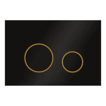 Кнопка смыва для унитаза Veconi  Round Design VFRD-BLG, 150х220х13, пластик, черный, кайма - матовое золото