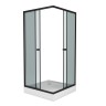 Душевой уголок Niagara Eco NG-010-14QT (100х100х195) низкий поддон(13см),черный,стекло тонированное,2 места