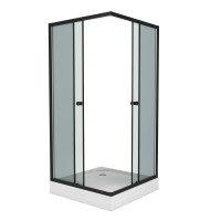 Душевой уголок Niagara Eco NG-010-14QT (100х100х195) низкий поддон(13см),черный,стекло тонированное,2 места